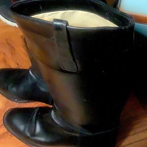 COPY - Vintage Italian leather tall black riding boots size 6 1/2 SLIP-ON, no z…